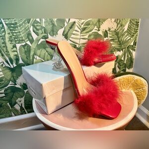 Red Feather Clear Heel Slide Heels